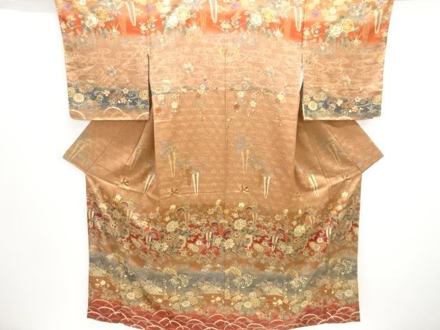 JAPANESE KIMONO / TSUKESAGE HOMONGI / UNUSED / FLOWER & BIRD
